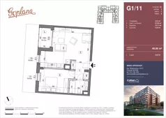 2 pokoje, mieszkanie 49,86 m², piętro 1, oferta nr G1/11, Osiedle Goplana Budynek G, Poznań, Jeżyce, ul. Świętego Wawrzyńca