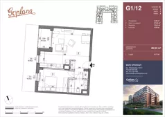 2 pokoje, mieszkanie 48,94 m², piętro 1, oferta nr G1/12, Osiedle Goplana Budynek G, Poznań, Jeżyce, ul. Świętego Wawrzyńca
