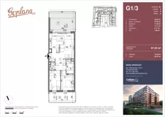 3 pokoje, mieszkanie 66,37 m², piętro 1, oferta nr G1/14, Osiedle Goplana Budynek G, Poznań, Jeżyce, ul. Świętego Wawrzyńca