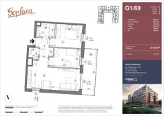 3 pokoje, mieszkanie 57,60 m², piętro 6, oferta nr G1/69, Osiedle Goplana Budynek G, Poznań, Jeżyce, ul. Świętego Wawrzyńca