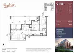 3 pokoje, mieszkanie 70,09 m², piętro 8, oferta nr G1/98, Osiedle Goplana Budynek G, Poznań, Jeżyce, ul. Świętego Wawrzyńca