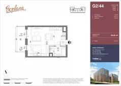 1 pokój, mieszkanie 36,46 m², piętro 7, oferta nr G2/44, Osiedle Goplana Budynek G, Poznań, Jeżyce, ul. Świętego Wawrzyńca