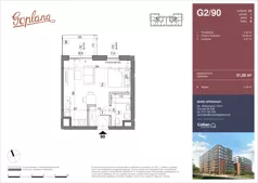 1 pokój, mieszkanie 31,28 m², piętro 6, oferta nr G2/90, Osiedle Goplana Budynek G, Poznań, Jeżyce, ul. Świętego Wawrzyńca