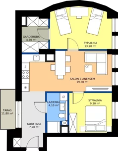 3 pokoje, mieszkanie 58,50 m², parter, oferta nr M03, Kameralny Górczyn, Poznań, Górczyn, ul. Daleka 35