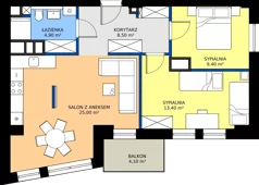 3 pokoje, mieszkanie 61,20 m², piętro 3, oferta nr M14, Kameralny Górczyn, Poznań, Górczyn, ul. Daleka 35