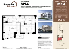 3 pokoje, mieszkanie 61,20 m², piętro 3, oferta nr M14, Kameralny Górczyn, Poznań, Górczyn, ul. Daleka 35