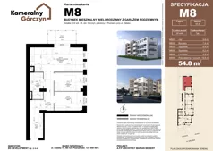 3 pokoje, mieszkanie 54,80 m², piętro 1, oferta nr M08, Kameralny Górczyn, Poznań, Górczyn, ul. Daleka 35