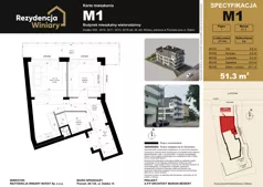 2 pokoje, mieszkanie 51,30 m², piętro 1, oferta nr M01, Rezydencja Winiary, Poznań, Winiary, Winiary, ul. Wyłom 6