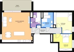 3 pokoje, mieszkanie 86,31 m², piętro 3, oferta nr B1.3.1, Oliva Koncept II, Gdańsk, Oliwa, ul. Karwieńska
