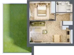 2 pokoje, mieszkanie 41,10 m², parter, oferta nr 1.0.07, Rytelska, Gdańsk, Orunia Górna-Gdańsk Południe, ul. Rytelska