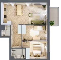 3 pokoje, mieszkanie 61,03 m², piętro 1, oferta nr 1.1.04, Rytelska, Gdańsk, Orunia Górna-Gdańsk Południe, ul. Rytelska