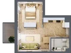1 pokój, mieszkanie 33,80 m², piętro 1, oferta nr 2.1.12, Rytelska, Gdańsk, Orunia Górna-Gdańsk Południe, ul. Rytelska