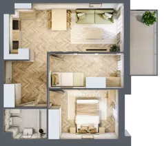 3 pokoje, mieszkanie 46,79 m², piętro 3, oferta nr 2.3.06, Rytelska, Gdańsk, Orunia Górna-Gdańsk Południe, ul. Rytelska