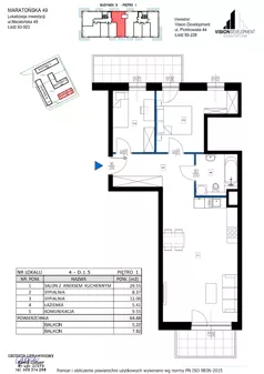 3 pokoje, apartament 64,88 m², piętro 1, oferta nr 4, Maratońska 49, Łódź, Polesie, Retkinia, ul. Maratońska 49