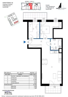 3 pokoje, mieszkanie 65,02 m², piętro 3, oferta nr 14, Maratońska 49, Łódź, Polesie, Retkinia, ul. Maratońska 49