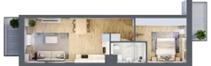 3 pokoje, apartament 62,76 m², piętro 1, oferta nr C3, Maratońska 49, Łódź, Polesie, Retkinia, ul. Maratońska 49