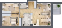 3 pokoje, apartament 83,60 m², piętro 2, oferta nr I.2.7, Pryncypalna 66, Łódź, Górna, Chojny, ul. Pryncypalna 66