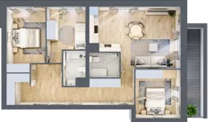 4 pokoje, apartament 81,35 m², parter, oferta nr I.0.1, Pryncypalna 66, Łódź, Górna, Chojny, ul. Pryncypalna 66