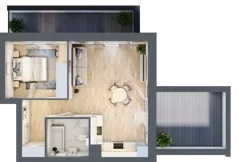 2 pokoje, apartament 44,95 m², parter, oferta nr I.0.2, Pryncypalna 66, Łódź, Górna, Chojny, ul. Pryncypalna 66