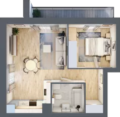 2 pokoje, apartament 44,95 m², piętro 2, oferta nr I.2.2, Pryncypalna 66, Łódź, Górna, Chojny, ul. Pryncypalna 66