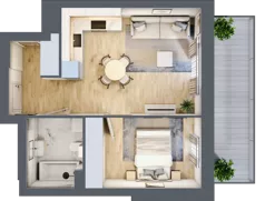 2 pokoje, apartament 39,32 m², piętro 1, oferta nr I.1.6, Pryncypalna 66, Łódź, Górna, Chojny, ul. Pryncypalna 66
