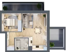 2 pokoje, apartament 44,92 m², parter, oferta nr II.0.2, Pryncypalna 66, Łódź, Górna, Chojny, ul. Pryncypalna 66