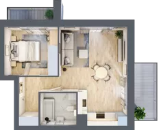 2 pokoje, mieszkanie 44,92 m², piętro 1, oferta nr II.1.2, Pryncypalna 66, Łódź, Górna, Chojny, ul. Pryncypalna 66