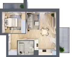 2 pokoje, apartament 44,92 m², piętro 2, oferta nr II.2.2, Pryncypalna 66, Łódź, Górna, Chojny, ul. Pryncypalna 66