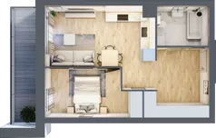 2 pokoje, mieszkanie 42,98 m², piętro 2, oferta nr II.2.7, Pryncypalna 66, Łódź, Górna, Chojny, ul. Pryncypalna 66