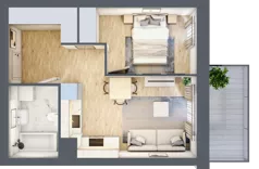 2 pokoje, apartament 36,28 m², piętro 1, oferta nr II.1.4, Pryncypalna 66, Łódź, Górna, Chojny, ul. Pryncypalna 66