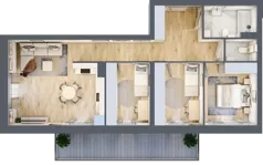 4 pokoje, apartament 77,70 m², piętro 3, oferta nr II.3.6, Pryncypalna 66, Łódź, Górna, Chojny, ul. Pryncypalna 66