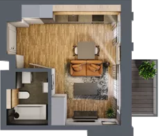1 pokój, apartament 26,32 m², piętro 1, oferta nr 118, Folwark Scheiblera, Łódź, Widzew, ul. Tymienieckiego 33A