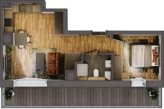 2 pokoje, apartament 39,85 m², piętro 4, oferta nr 102, Folwark Scheiblera, Łódź, Widzew, ul. Tymienieckiego 33A