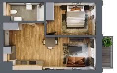 2 pokoje, apartament 38,67 m², piętro 2, oferta nr 153, Folwark Scheiblera, Łódź, Widzew, ul. Tymienieckiego 33A