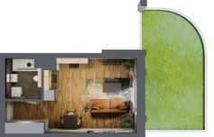 1 pokój, apartament 26,44 m², piętro 2, oferta nr 56, Folwark Scheiblera, Łódź, Widzew, ul. Tymienieckiego 33A
