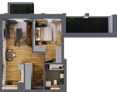 2 pokoje, apartament 45,61 m², piętro 2, oferta nr 25, Folwark Scheiblera, Łódź, Widzew, ul. Tymienieckiego 33A
