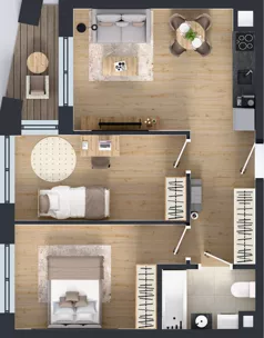 3 pokoje, mieszkanie 52,42 m², piętro 1, oferta nr M005, IKONA Światowida 5, Warszawa, Białołęka, Tarchomin, ul. Światowida 5