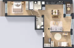 3 pokoje, mieszkanie 64,44 m², piętro 1, oferta nr M057, IKONA Światowida 5, Warszawa, Białołęka, Tarchomin, ul. Światowida 5