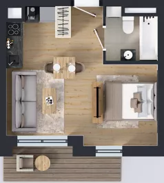 1 pokój, mieszkanie 28,97 m², piętro 5, oferta nr M072, IKONA Światowida 5, Warszawa, Białołęka, Tarchomin, ul. Światowida 5