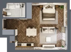 1 pokój, mieszkanie 38,70 m², piętro 1, oferta nr 6, Srebrna 5, Warszawa, Wola, Mirów, ul. Srebrna 5