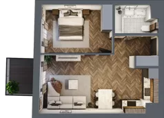 2 pokoje, mieszkanie 43,48 m², piętro 1, oferta nr 11, Srebrna 5, Warszawa, Wola, Mirów, ul. Srebrna 5