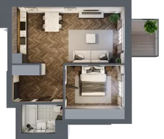 2 pokoje, mieszkanie 44,94 m², piętro 1, oferta nr 17, Srebrna 5, Warszawa, Wola, Mirów, ul. Srebrna 5