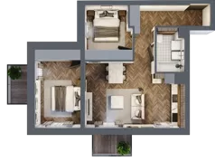 3 pokoje, mieszkanie 57,20 m², piętro 2, oferta nr A/1/2.2, Smardzewska 8, Poznań, Grunwald, Grunwald Południe, ul. Smardzewska 8