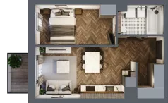 2 pokoje, mieszkanie 39,08 m², piętro 2, oferta nr A/4/2.6, Smardzewska 8, Poznań, Grunwald, Grunwald Południe, ul. Smardzewska 8