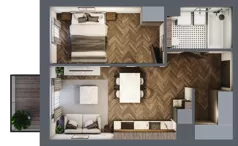 2 pokoje, apartament 39,05 m², piętro 3, oferta nr A/2/3.6, Smardzewska 8, Poznań, Grunwald, Grunwald Południe, ul. Smardzewska 8