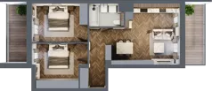 3 pokoje, mieszkanie 61,62 m², piętro 2, oferta nr A/2/2.4, Smardzewska 8, Poznań, Grunwald, Grunwald Południe, ul. Smardzewska 8