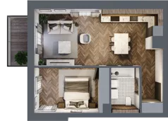 2 pokoje, apartament 44,95 m², piętro 1, oferta nr B/1/1, Smardzewska 8, Poznań, Grunwald, Grunwald Południe, ul. Smardzewska 8