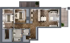 3 pokoje, apartament 77,15 m², piętro 1, oferta nr B/1/4, Smardzewska 8, Poznań, Grunwald, Grunwald Południe, ul. Smardzewska 8