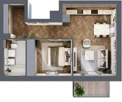 2 pokoje, mieszkanie 44,17 m², piętro 2, oferta nr B/2/2, Smardzewska 8, Poznań, Grunwald, Grunwald Południe, ul. Smardzewska 8