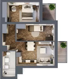 3 pokoje, mieszkanie 52,00 m², piętro 2, oferta nr B/2/3, Smardzewska 8, Poznań, Grunwald, Grunwald Południe, ul. Smardzewska 8